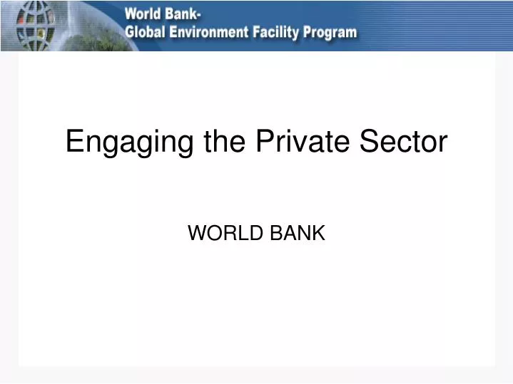 engaging the private sector