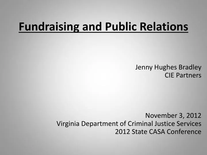 fundraising and public relations