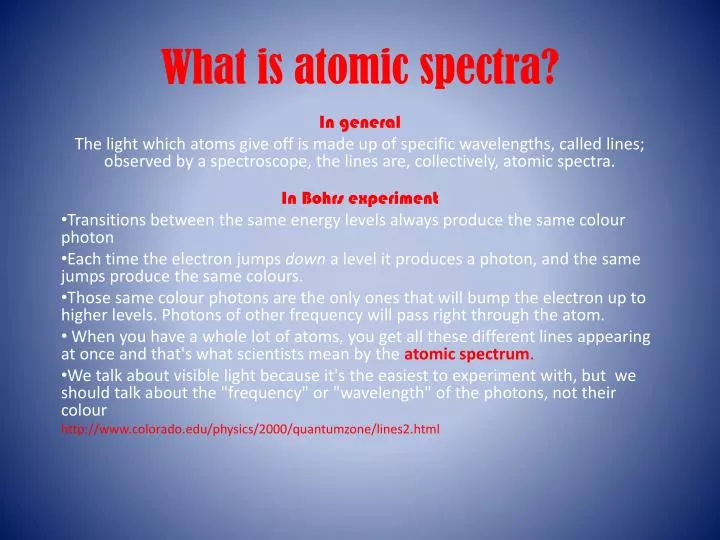 what is atomic spectra