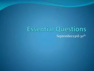 Essential Questions