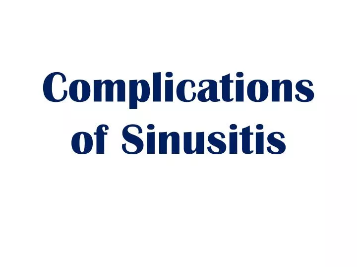 complications of sinusitis