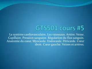 gts501 cours 5