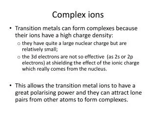 Complex ions