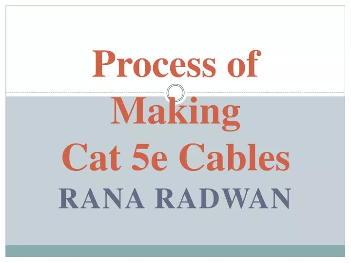 process of making cat 5e cables
