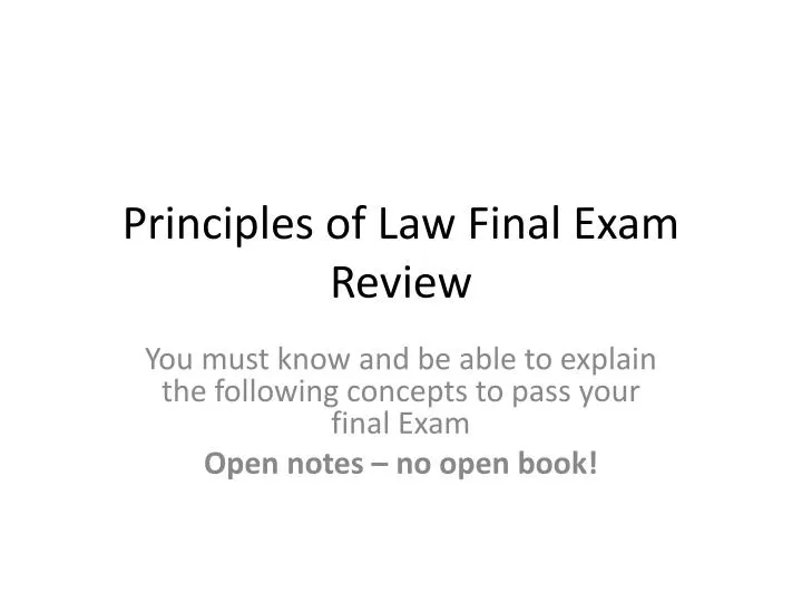 principles of law final exam review