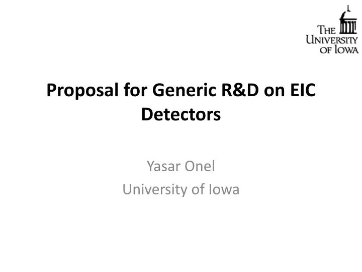 proposal for generic r d on eic detectors