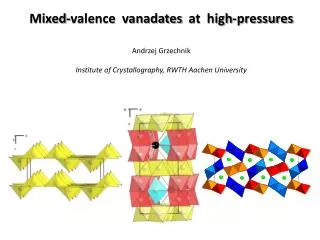 Mixed-valence vanadates at high-pressures Andrzej Grzechnik