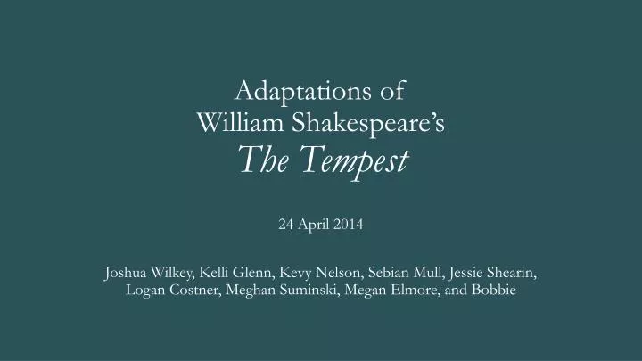 adaptations of william shakespeare s the tempest