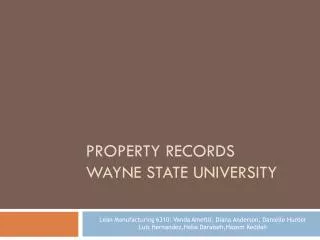 Property Records wayne state university