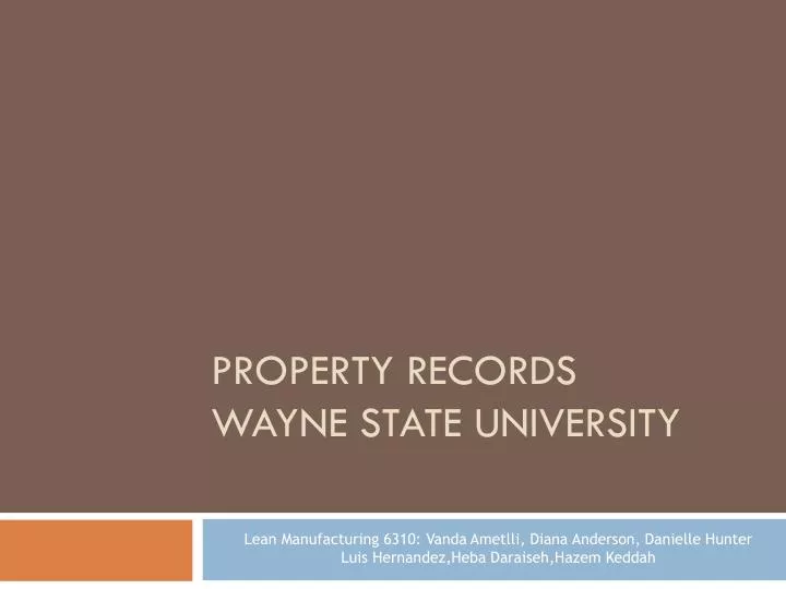 property records wayne state university