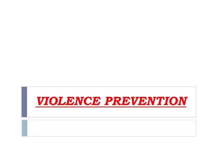 violence prevention