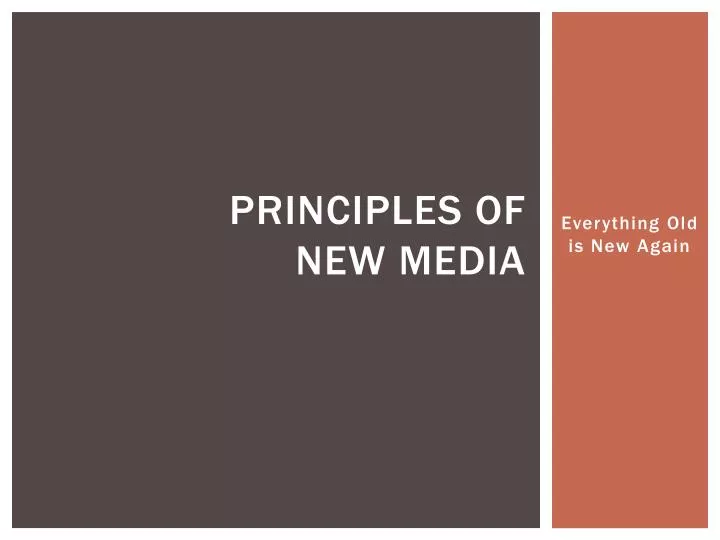 principles of new media