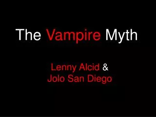 The Vampire Myth