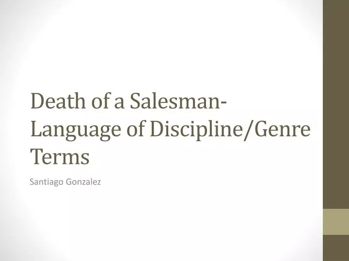 death of a salesman language of discipline genre terms