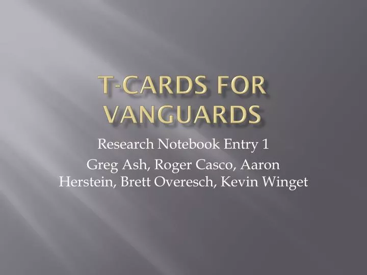 t cards for vanguards