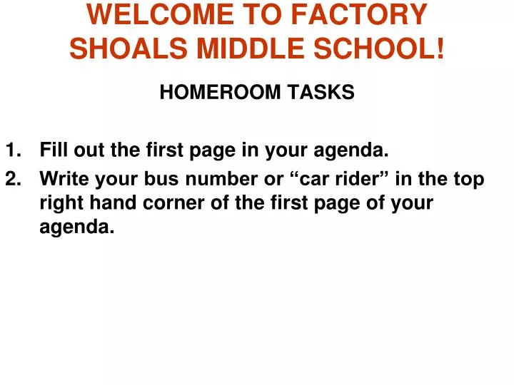 welcome to factory shoals middle school