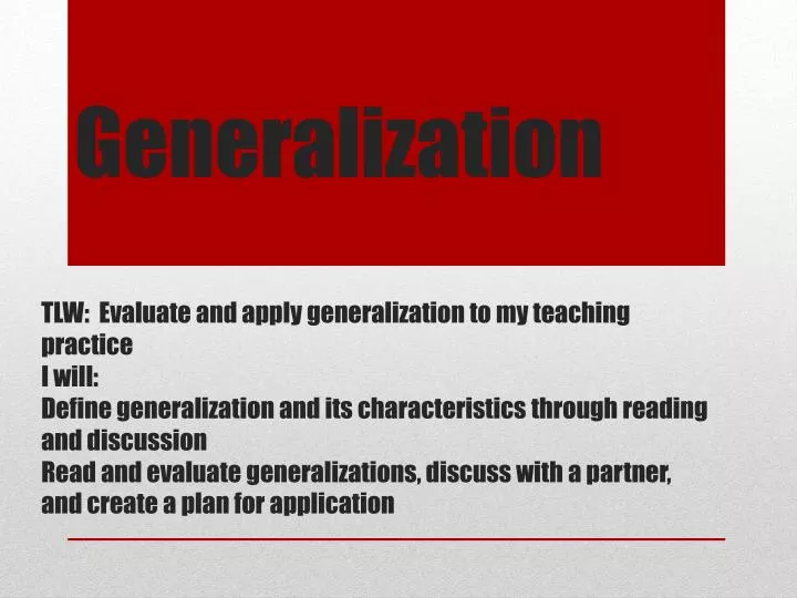 generalization