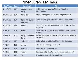 NISMEC/I-STEM Talks