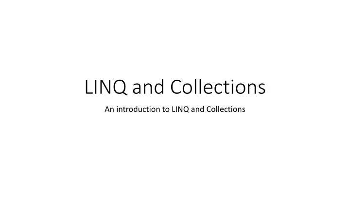 linq and collections