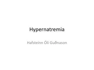 hypernatremia