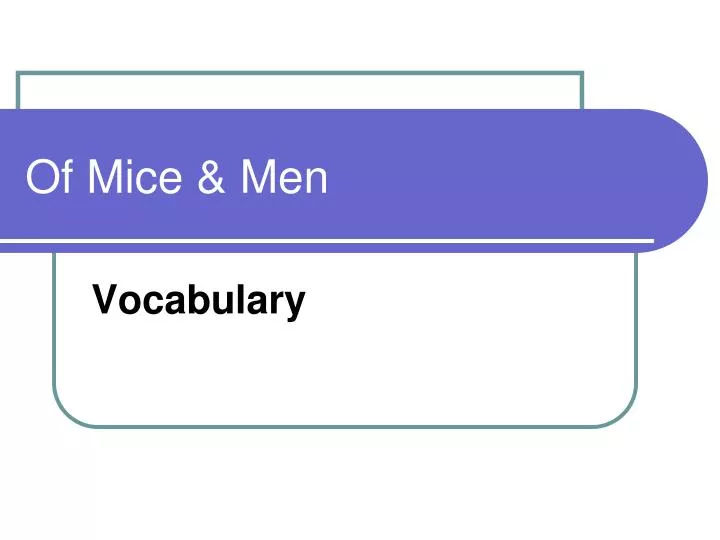 of mice men