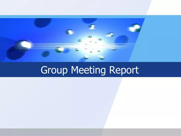 group meeting report