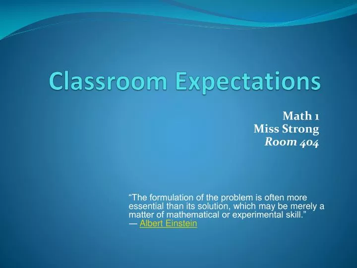 classroom expectations