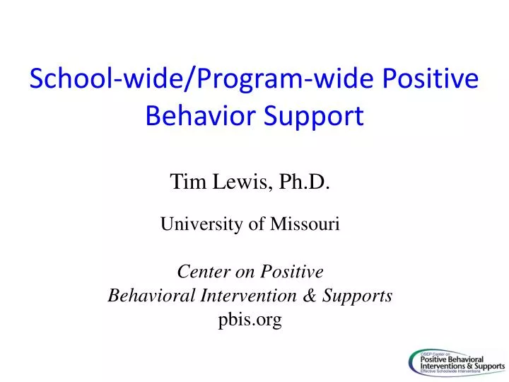 school wide program wide positive behavior support