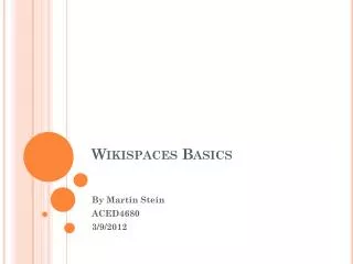 Wikispaces Basics