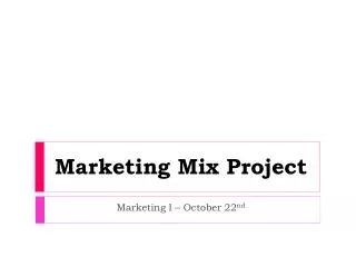 Marketing Mix Project