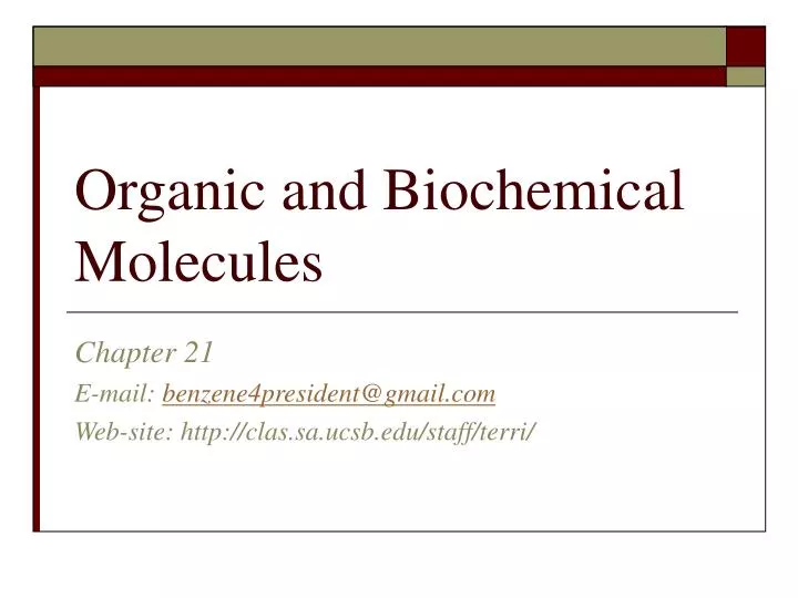 organic and biochemical molecules