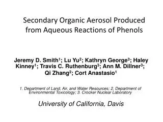 Secondary Organic Aerosol Produced from Aqueous Reactions of Phenols