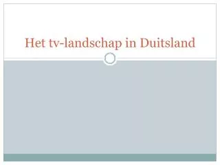 het tv landschap in duitsland