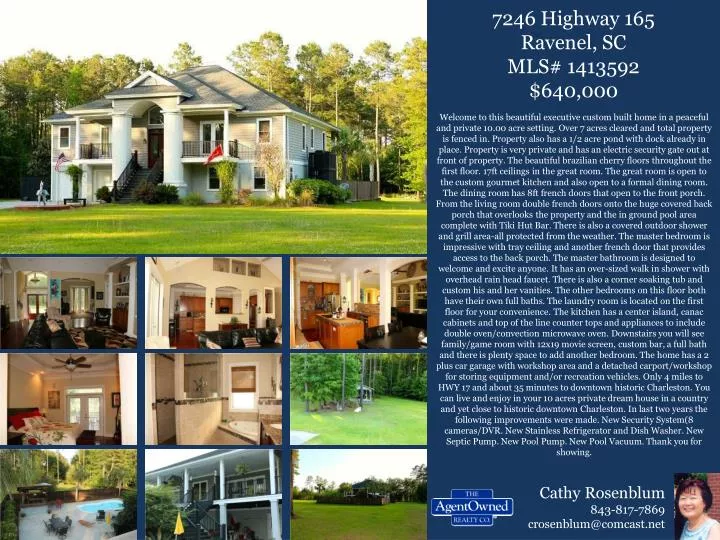 7246 highway 165 ravenel sc mls 1413592 640 000