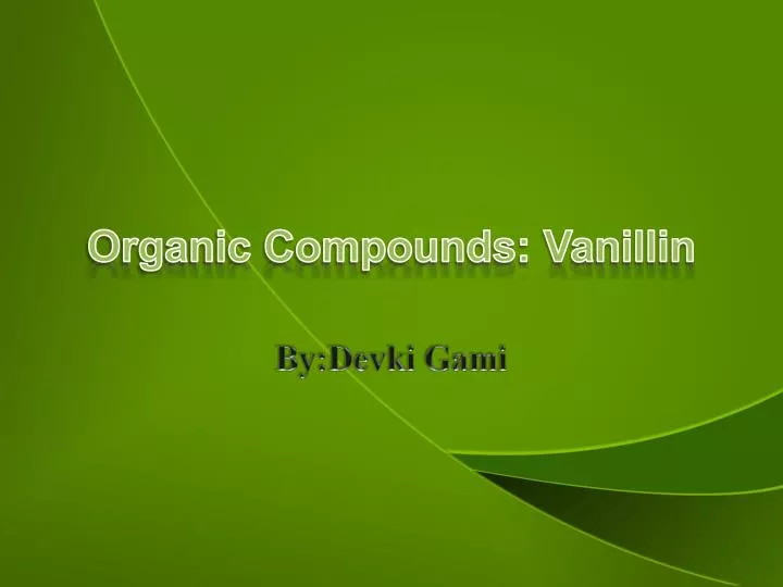 organic compounds vanillin