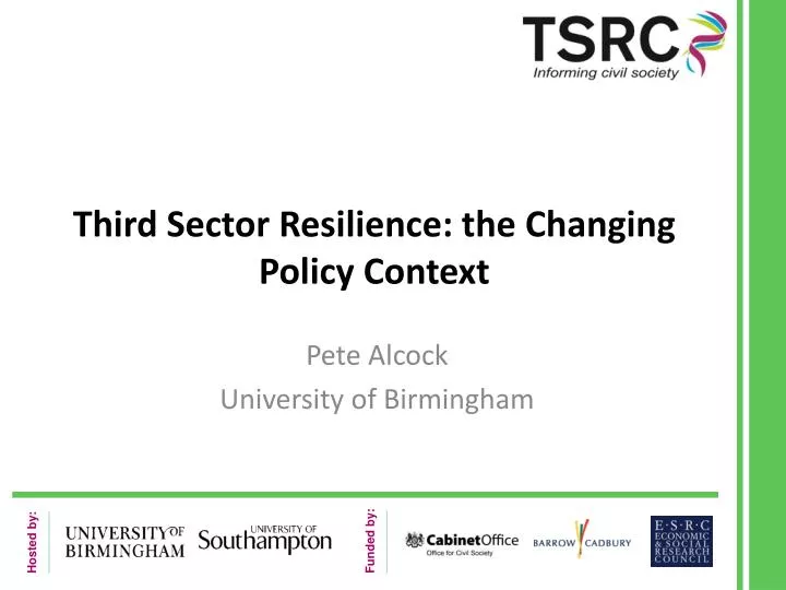 third sector resilience the changing policy context