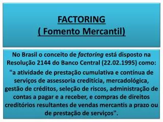 factoring fomento mercantil