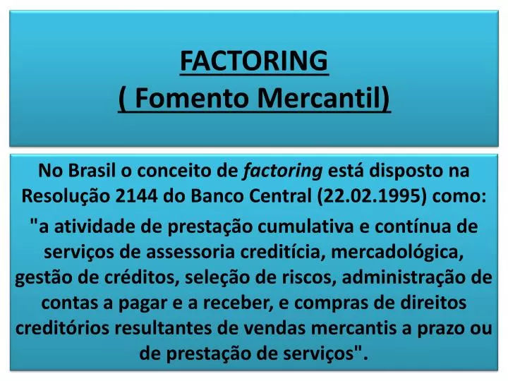 factoring fomento mercantil