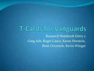 T-Cards for Vanguards