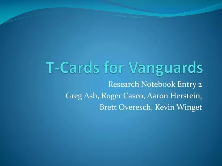 t cards for vanguards