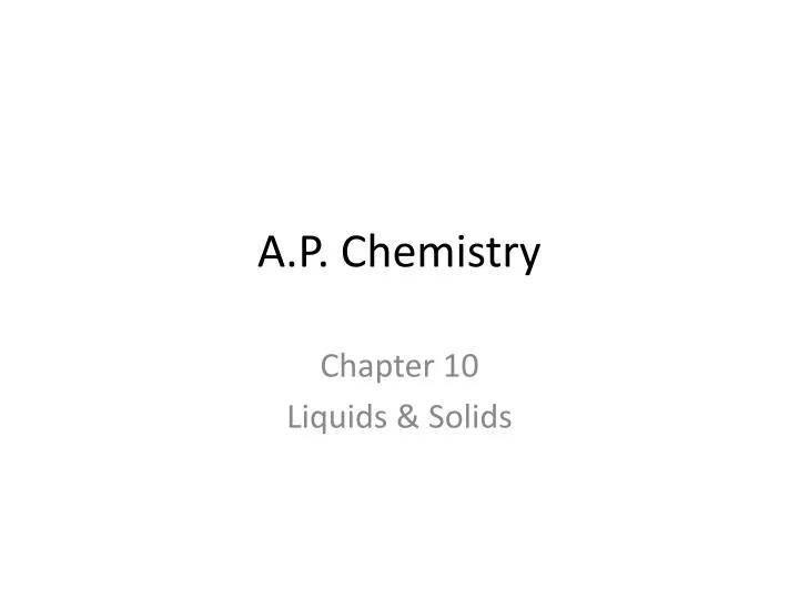 a p chemistry