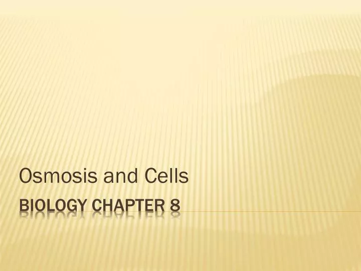 osmosis and cells