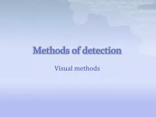 Methods of detection