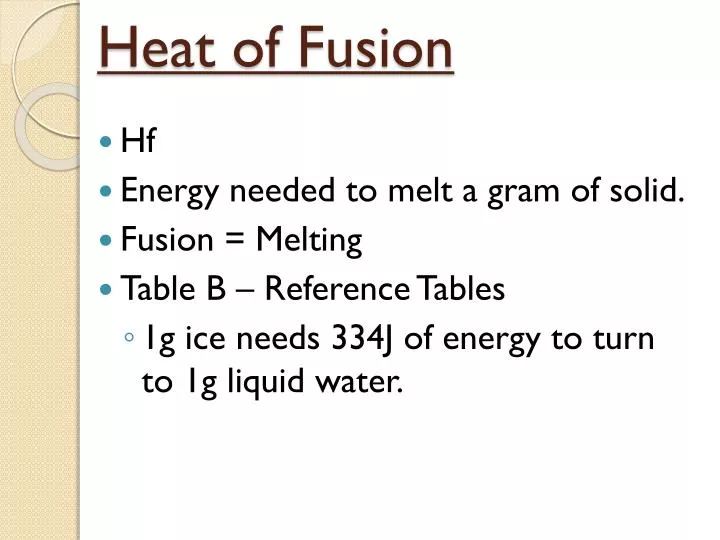 heat of fusion