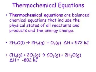 Thermochemical Equations