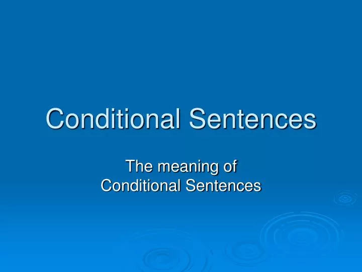 conditional sentences