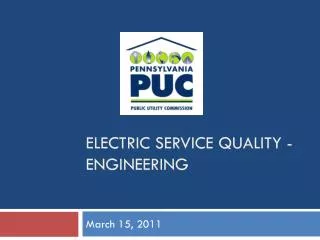 Electric Service Quality - engineering