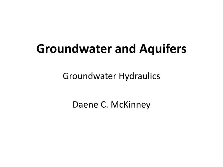 groundwater and aquifers