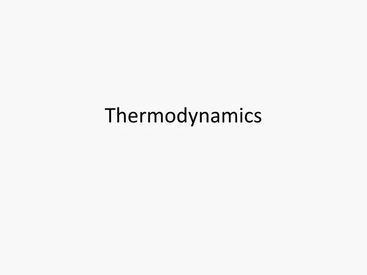 thermodynamics