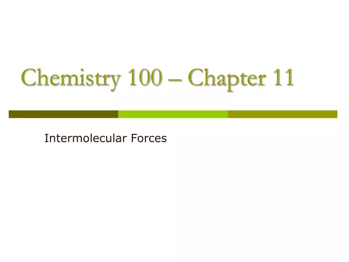 chemistry 100 chapter 11